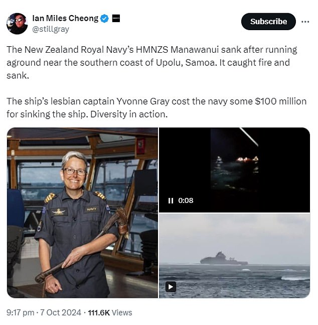 Online trolls used Commander Gray's identity to suggest she was chosen to pilot the $93 million Navy ship because of her gender and sexuality, rather than her qualifications