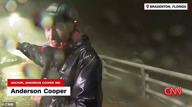 The dedicated newsreader – known for his reporting on natural disasters – then continued with his report