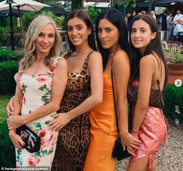 Bianca (second, left) spent time in Australia with her family. Pictured with her mother Alexandra, second from right is Bianca's sister Alyssia and far right is Bianca's other sister Angelina