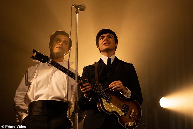 Jacob Fortune-Lloyd (left) transforms into the man behind The Beatles, Brian Epstein, in the new biopic