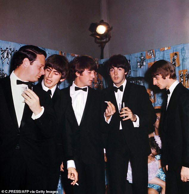 The Beatle speaks during the premiere of 'Hard Day's Night'" in London on July 4, 1964