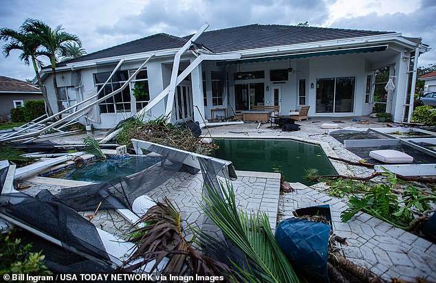 A tornado severely damaged a home on the Binks Estate in Wellington, Florida, on Wednesday before Hurricane Milton made landfall