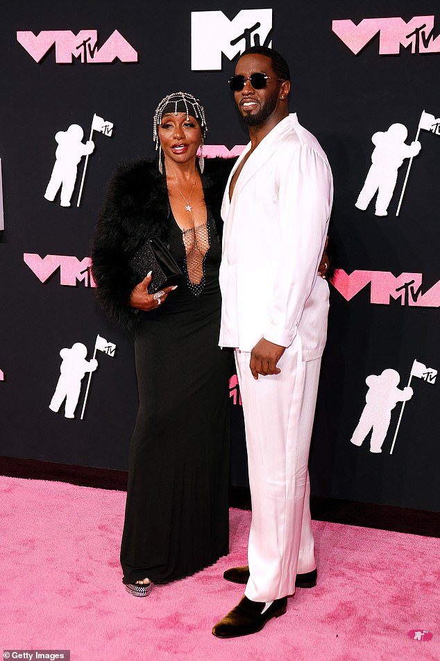 It comes amid revelations that Diddy's mother Janice Combs and twin daughters visited him in his Brooklyn jail this week. He is seen here with his mother in New Jersey at the MTV Music Awards in September 2023