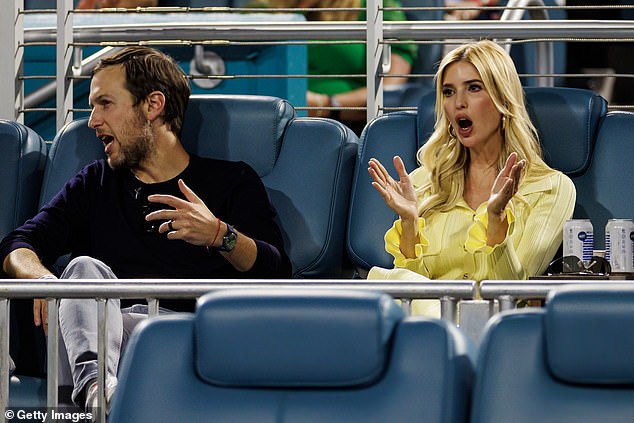 Ivanka Trump and her husband Jared Kushner watch the quarterfinals of the Miami Open