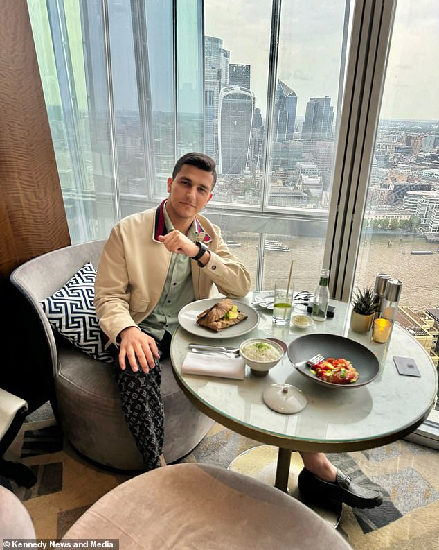 Ali imagined himself dining in a restaurant overlooking the London cityscape