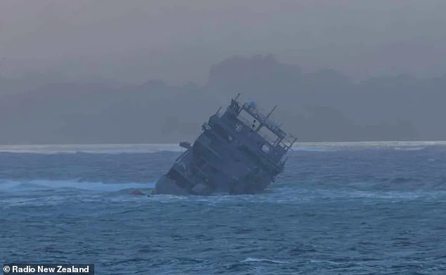 HMNZS Manawanui caught fire and later capsized after running aground a nautical mile off the Samoan island of Upolu on Saturday night.