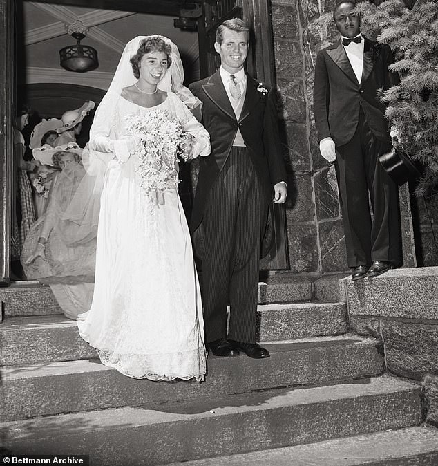 Ethel Kennedy with Robert F. Kennedy on their wedding day in Greenwich, CT in 1950. The couple had 11 children