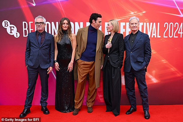 L-R: Director Alfonso Cuarón, Leila George, Sacha Baron Cohen, Cate Blanchett and Kevin Kline