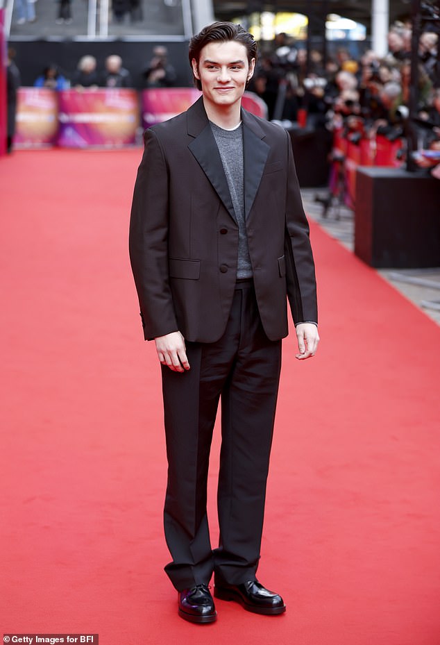 Actor Louis Partridge, 21, was also at the event and plays Jonathan Brigstocke in the series