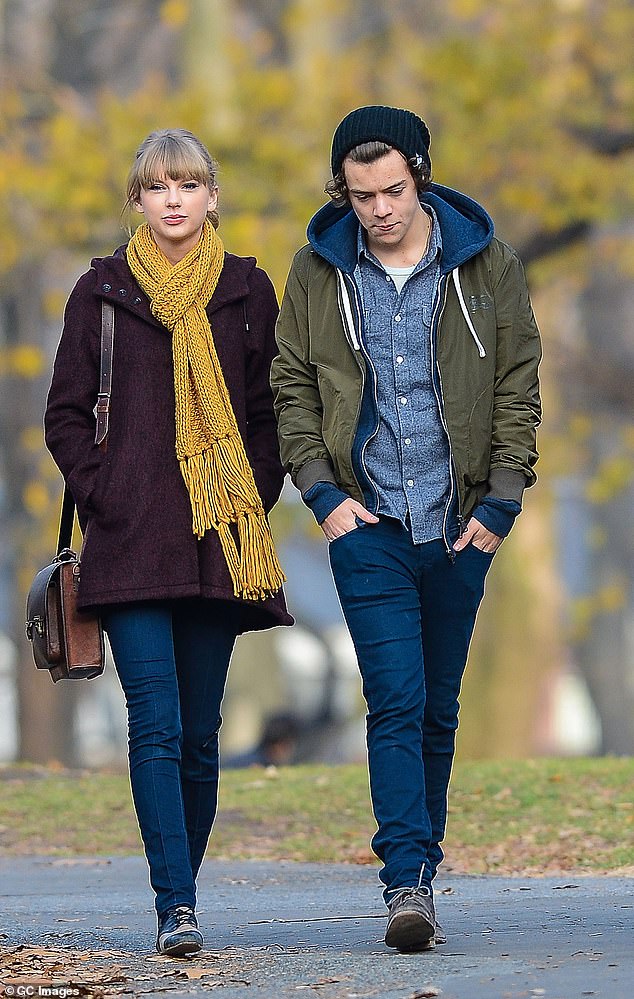 Harry is known for his luscious hair, and it's even mentioned in a song by ex-girlfriend Taylor Swift (both pictured above in 2012)