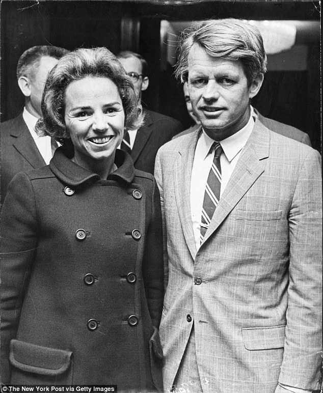 RFK, pictured with Ethel at their home in 1968, married Ethel in 1950 when she was 22 and the following year Kathleen, the first of their eleven children, was born.