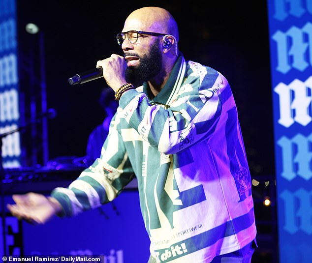 The multi-award-winning rapper, 52, took the stage at the exclusive party at Arlo Williamsburg