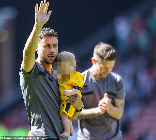 Baldock says goodbye to fans ahead of the Premier League match between Sheffield United and Tottenham Hotspur at Bramall Lane in May, before moving to Greece