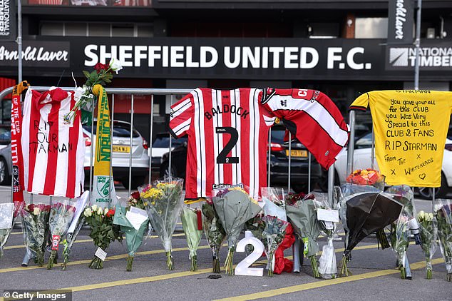 Flowers and shirts were hung in his memory - he spent seven years with the Blades