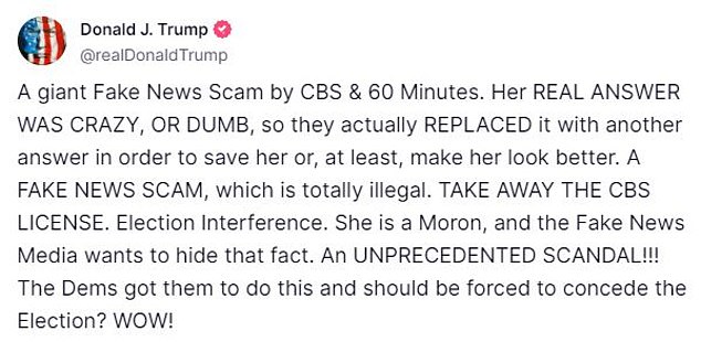 1728588111 296 Trump demands CBS taken off air after editing Kamala Harris