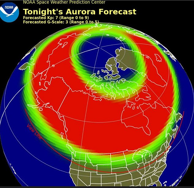 Geomagnetic storms could also cause blinding aurora images to appear at unusually low latitudes, and they could be visible Thursday over 