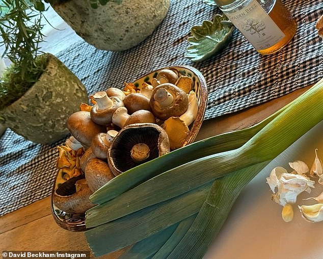 Finally, he shared a photo of a leek, next to some mushrooms and garlic, suggesting he's cooking up a storm in the kitchen