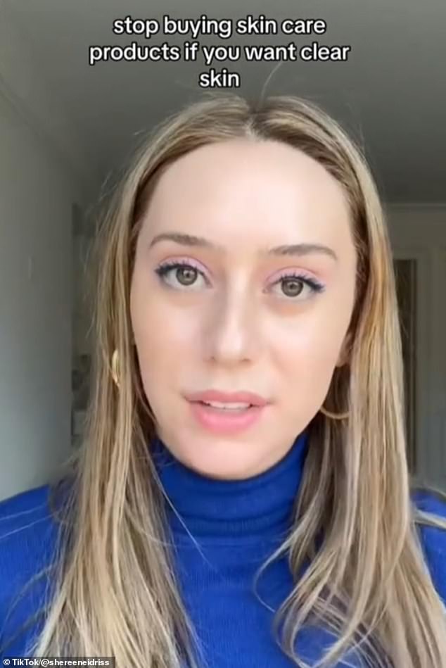 “Stop buying skin care products if you want clear skin,” Idriss began the new video, which she posed this week