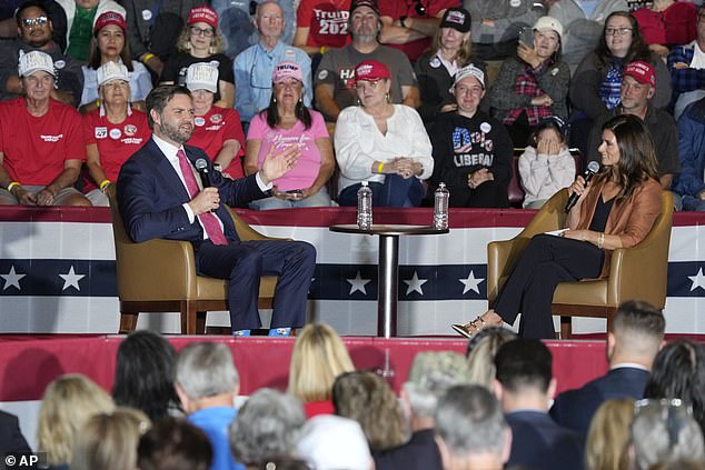 Vance took part in a town hall discussion with former race car driver Dancica Patrick in Greensboro on Thursday evening