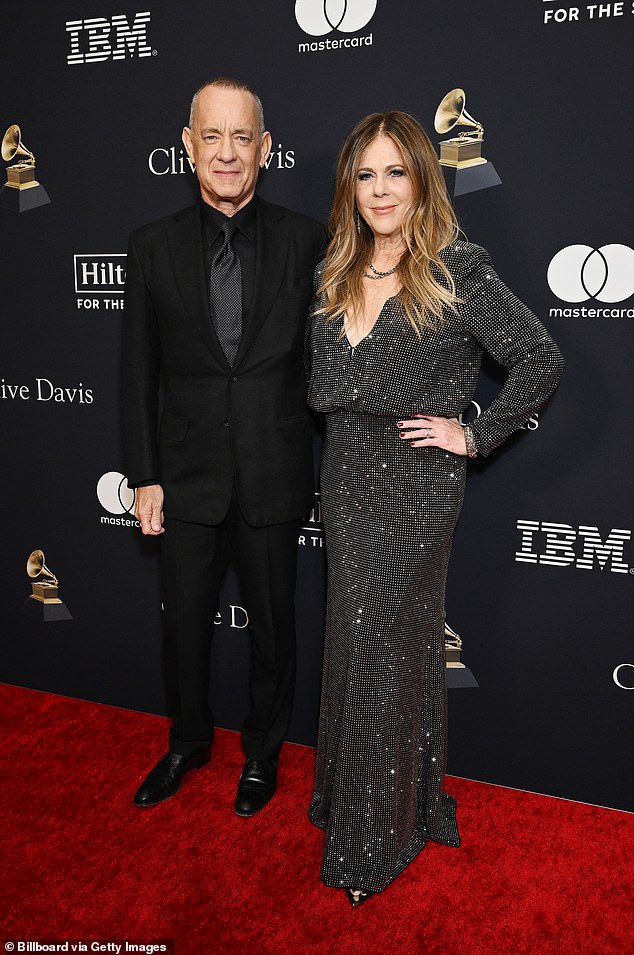 Tom Hanks, 68, and Rita Wilson, 67, have become the latest celebrities to fall victim to burglaries in the Los Angeles area. Pictured in LA in February