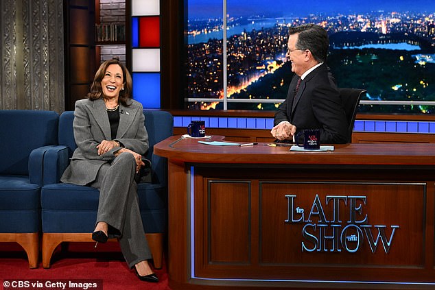 Harris appeared on the Late Show with Stephen Colbert earlier this week