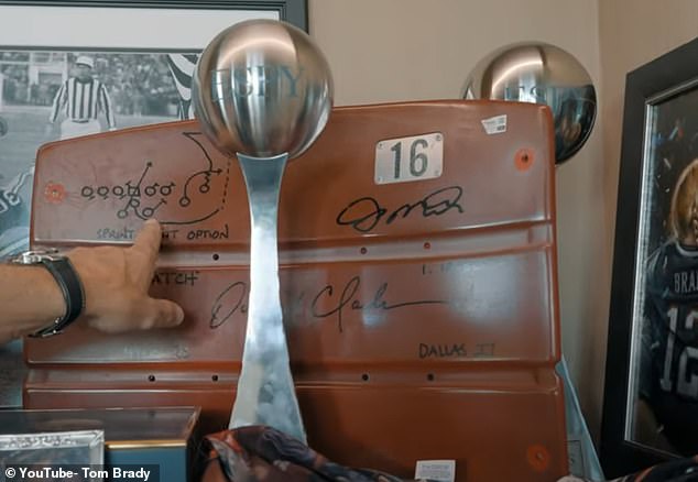 The quarterback started by showing off a chair from Candlestick Park signed by Joe Montana and Dwight Clark that sat next to his ESPY awards.