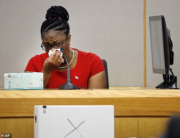 His mother, Allison Jean (pictured at Guyger's 2019 sentencing), said the family 