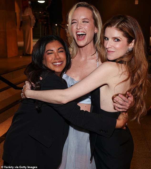 Anna was seen sharing a warm hug at the premiere with Kelly - who is also part of the cast of Woman Of The Hour - and Chrissie