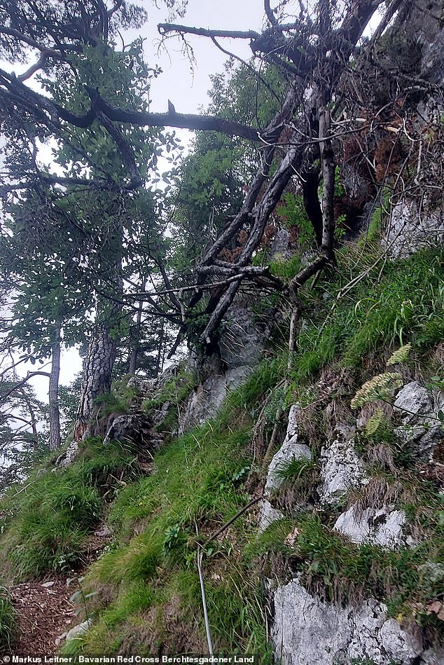 Andreas staggered 200 feet through partially vertical rocky terrain