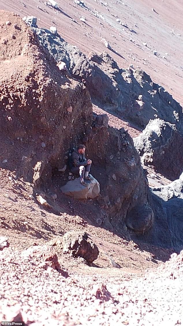 A rescue team eventually found him in the shadow of a small rock with a few deep gashes