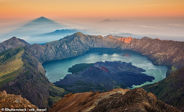 General view of a sunrise from Mount Rinjani in Indonesia