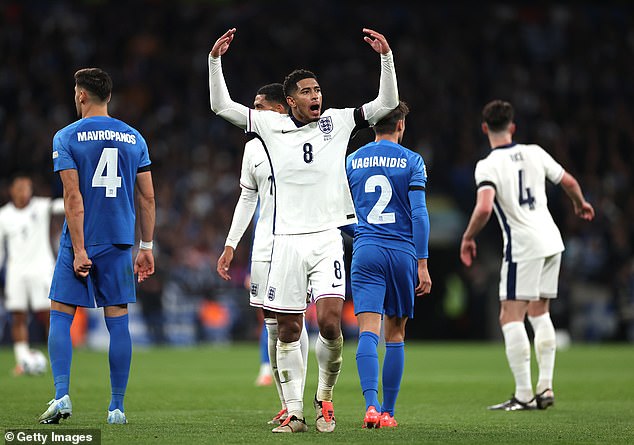 England were a shock loser after conceding a Greek winner deep in stoppage time