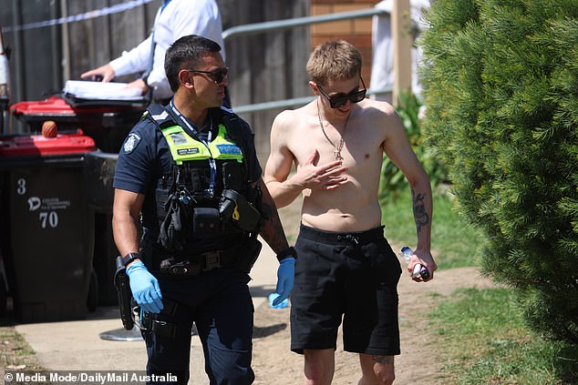 Meanwhile, a shirtless man was arrested at the property, but Victoria Police told Daily Mail Australia the arrest was not related to the dog attack