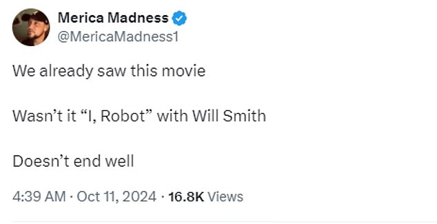 Social media users referenced the 2004 Will Smith film I, Robot