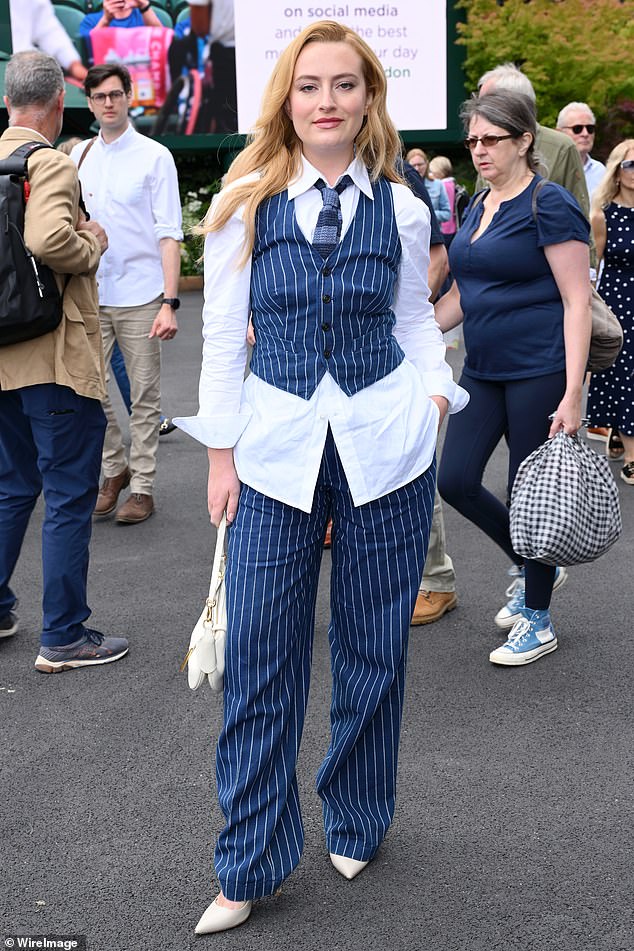 Amelia Dimoldenberg, 29, who is known for her awkward and deadpan humour, takes stars on 'dates' to chicken shops in London. She was pictured at Wimbledon earlier this year