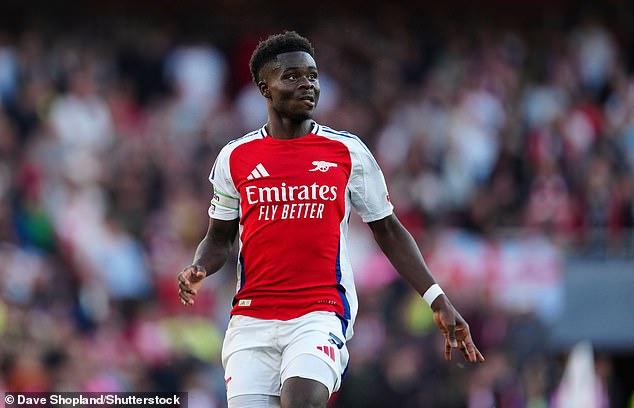 Saka has made a big impact this season, scoring seven goals in the Premier League