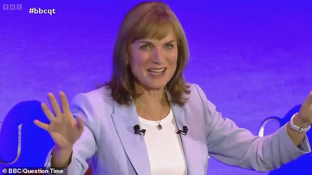 Shocked host Fiona Bruce interrupted the person in the crowd and said: 