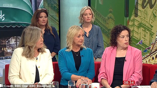 Five ex-Harrods employees who spoke out about Al Fayed's alleged abuse can be seen above. Pictured from left to right are Jen, Lindsay and Catherine. Top left to right are Nicole and Gemma