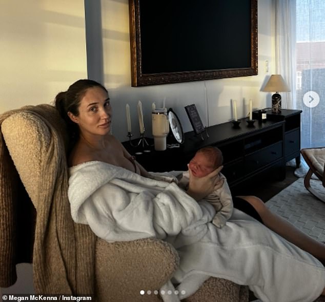 The former TOWIE star, 32, shared the heartfelt news on Wednesday night that she welcomed Landon Henry with her footballer fiance Oliver Burke, 27,