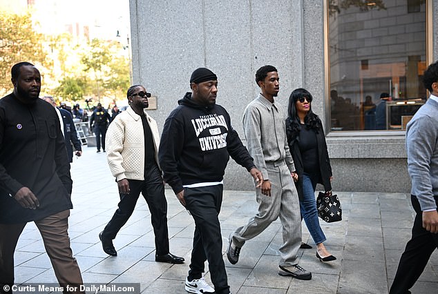 Diddy's sons, Justin Dior and King Combs, were also present to show their support for their embattled father at court