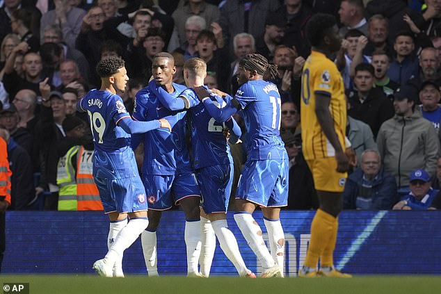 Omorodion is said to have provided competition for Nicolas Jackson (centre left) at Stamford Bridge this season