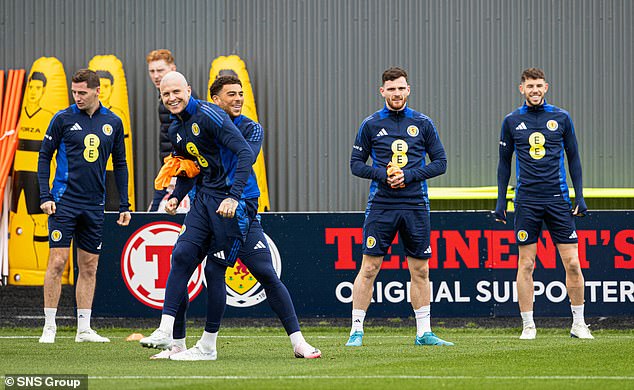 Scotland's players envisioned the training on the eve of their Nations League match against Croatia