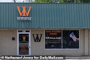 Williams, owner of this gun shop in Brandon, Mississippi, has appealed her firing, claiming she would not have been fired if she had been a man