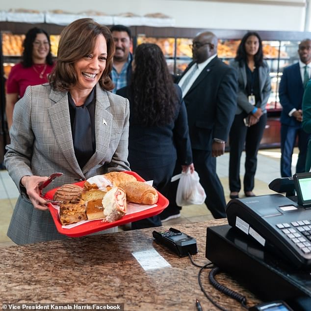 SUGAR HIGH: In September, Harris visited a small bakery and went shopping for candy