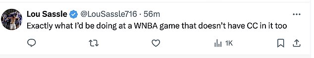 “Exactly what I would do in a WNBA game without CC,” one person wrote, referring to Indiana Fever star Caitlin Clark