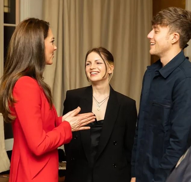 Carmen also stood next to Roman as he chatted with the Princess of Wales and Queen Camilla at the Sovereign's Creative Industries Garden Party in May.