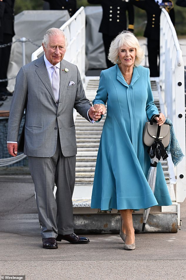 King Charles III and Queen Camilla disembarked from the Royal Navy frigate HMS Iron Duke in Bordeaux on September 22 last year