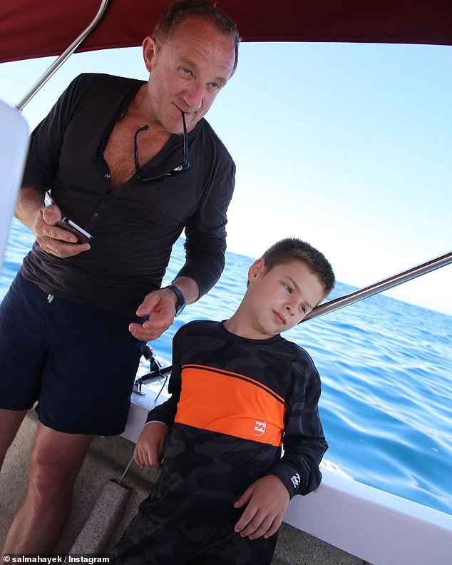 Another photo was taken in the past when he stood next to his father, Francois-Henri Pinault, during a boat trip