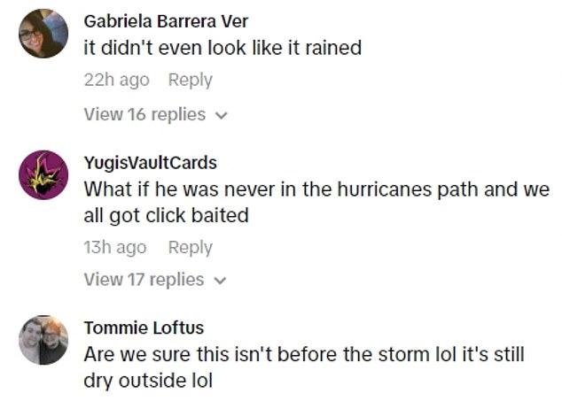 Even though he shared the evidence, people on the internet were not convinced. They accused him of faking the clip and filming it before the hurricane devastated the Sunshine State.