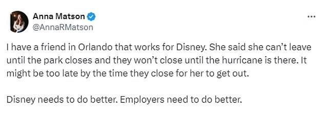 Several X users insisted that Disney World is thinking about the safety of its employees rather than money